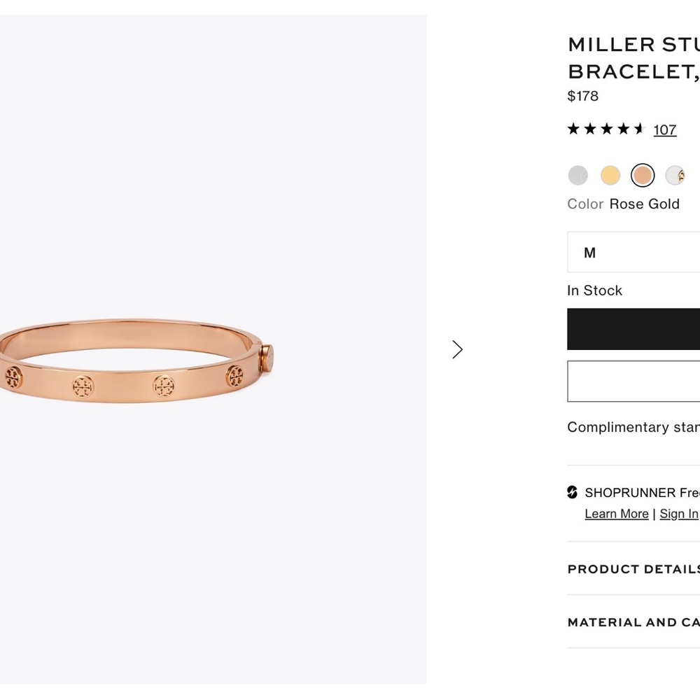 MILLER STUD HINGE BRACELET, 7MM